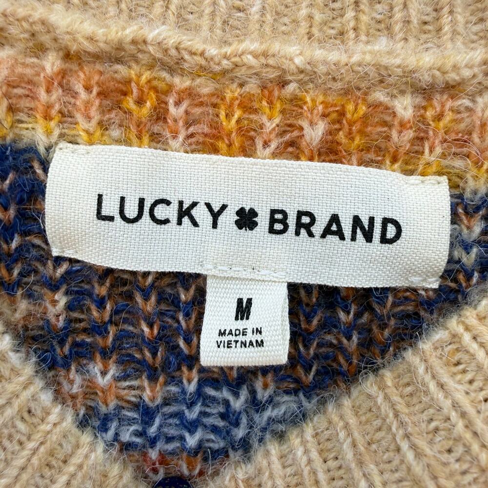 Lucky Brand Sweater Women's M Orange Blue Yellow Southwestern Design NWT - Picture 6 of 10